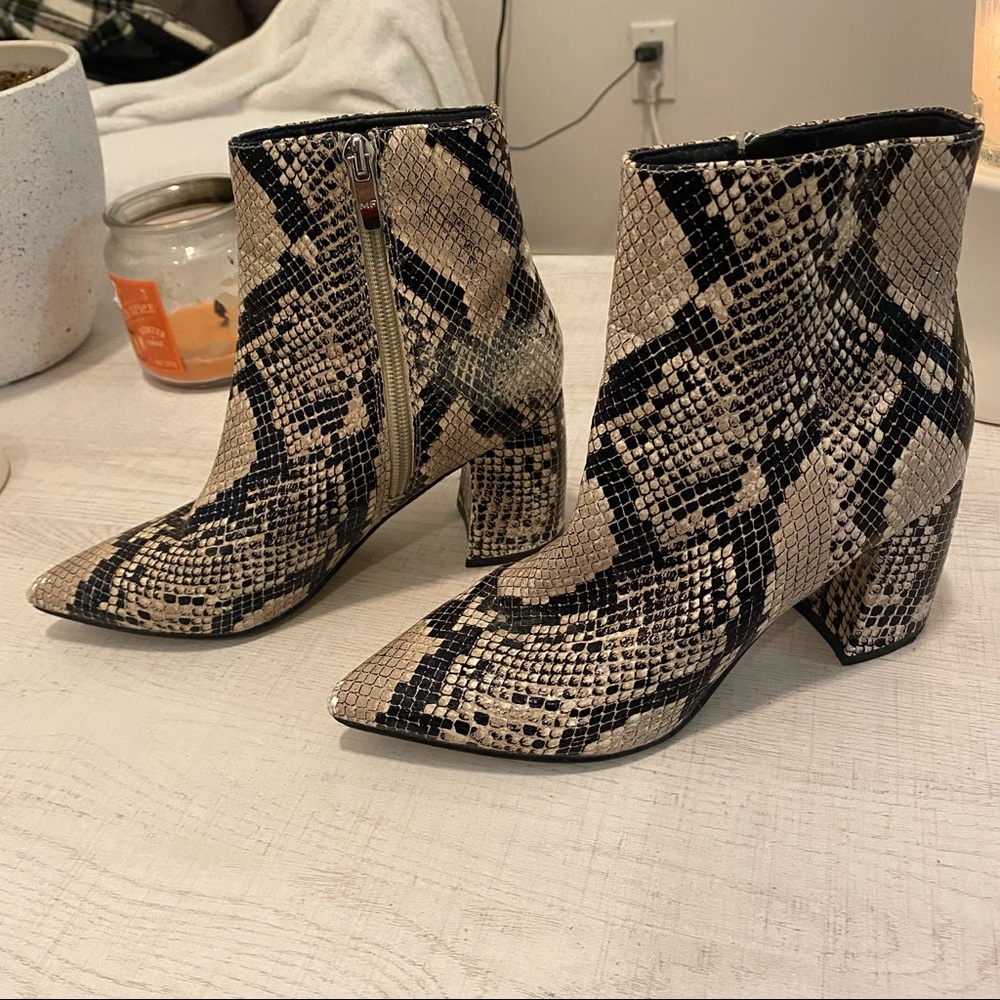 Marc Fisher Snake Print Leather Booties - image 6